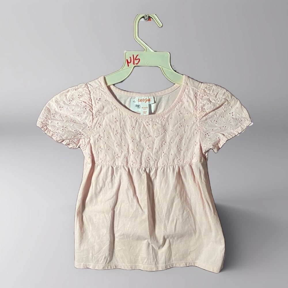 Pink Eyelet Kids Top